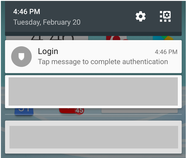 IB Key Push Notification prompt on Android Phone