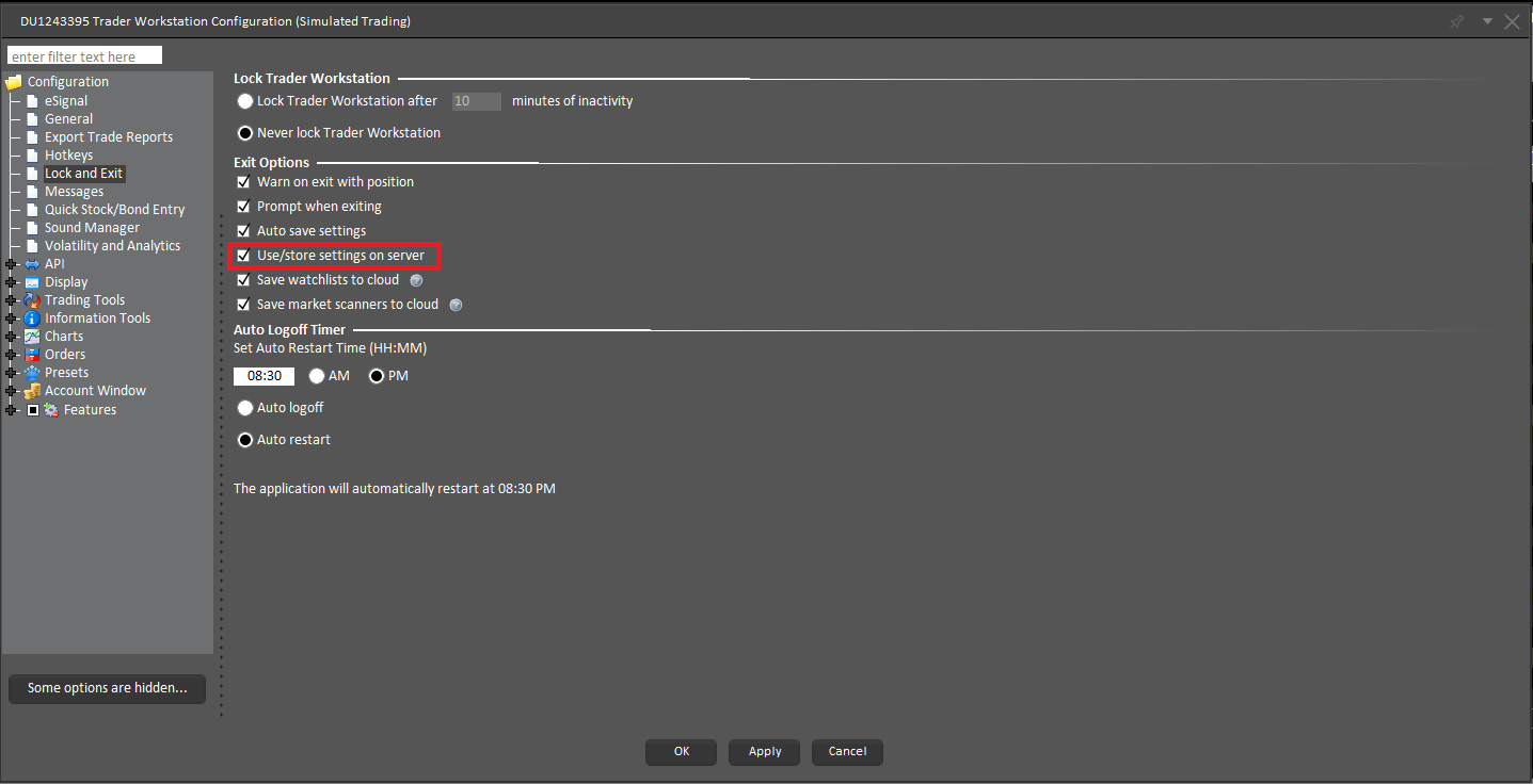 Global Configurations Window